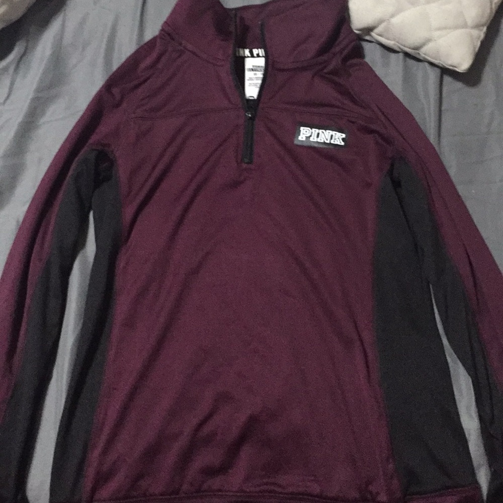 PINK maroon pullover half zip
